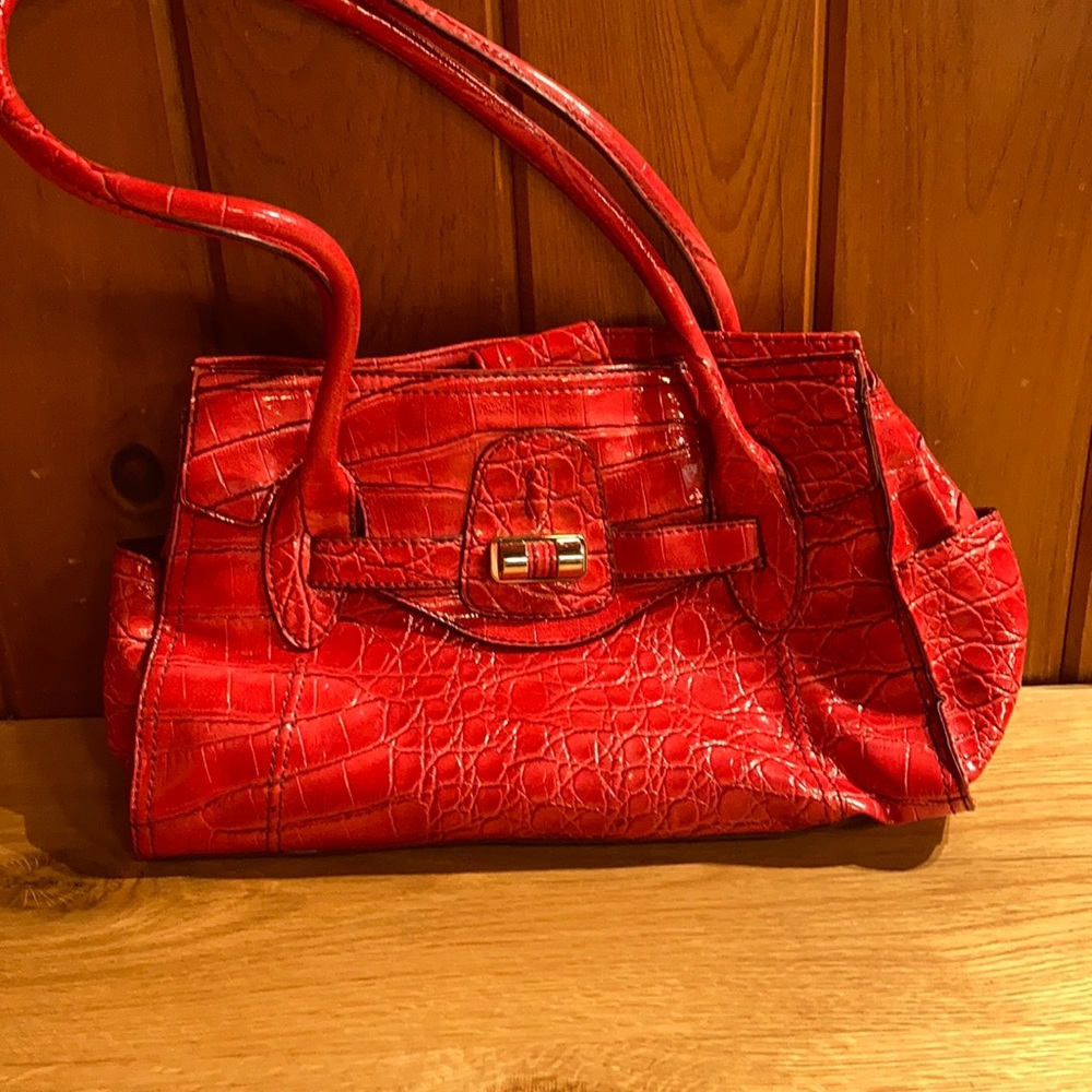 Red Faux Leather East 5th Purse